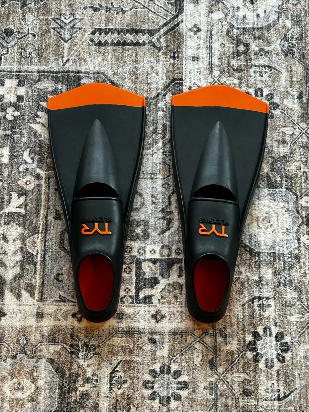TYR Kids Black and Orange Swim Fins